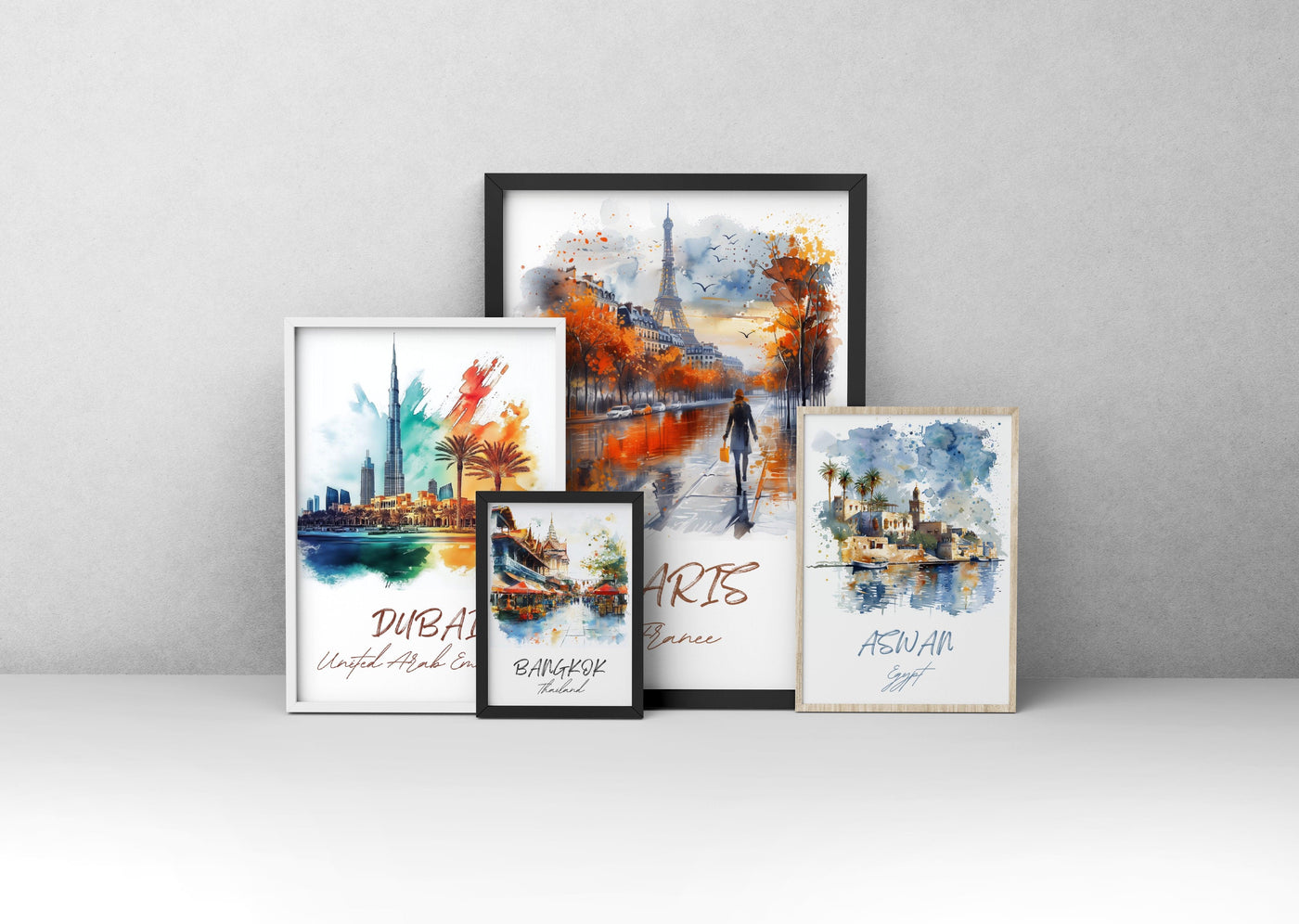 Watercolour Travel Destination Posters