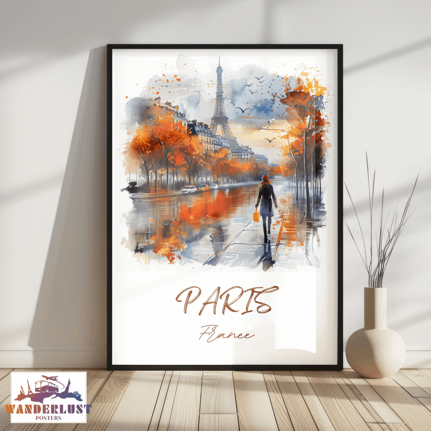 Paris in Autumn - Strolls by the Seine - Travel Poster