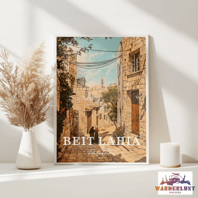 Beit Lahia, Palestine - Vintage Street Scene - Travel Poster