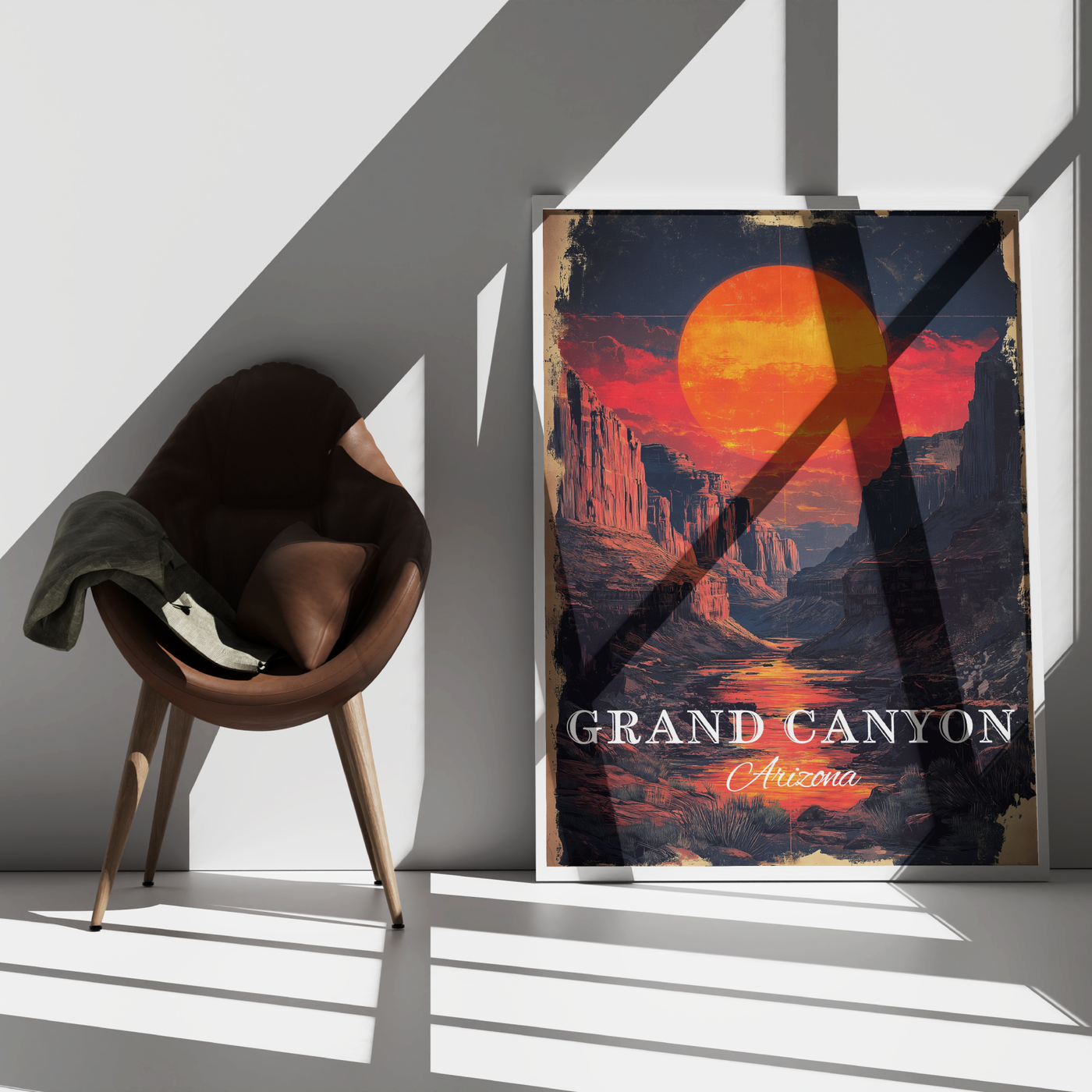 Grand Canyon, Arizona - Vintage Sunset Travel Poster - Travel Destinations Poster