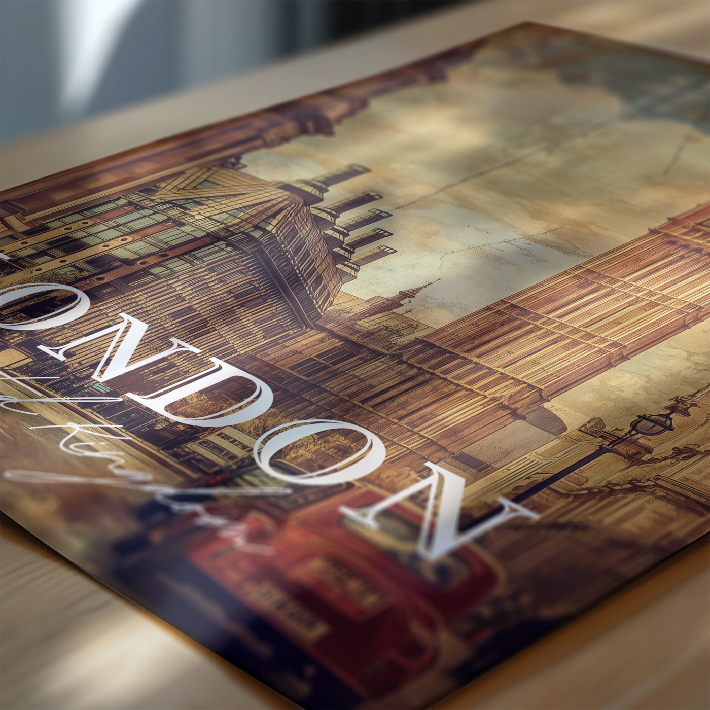 London, United Kingdom - Vintage Cityscape - Travel Destinations Poster