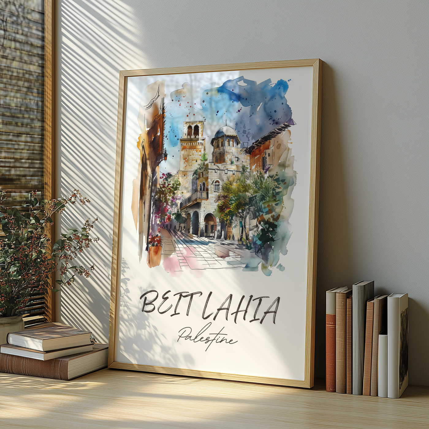 Beit Lahia, Palestine - Watercolor Street Scene - Travel Destinations Poster