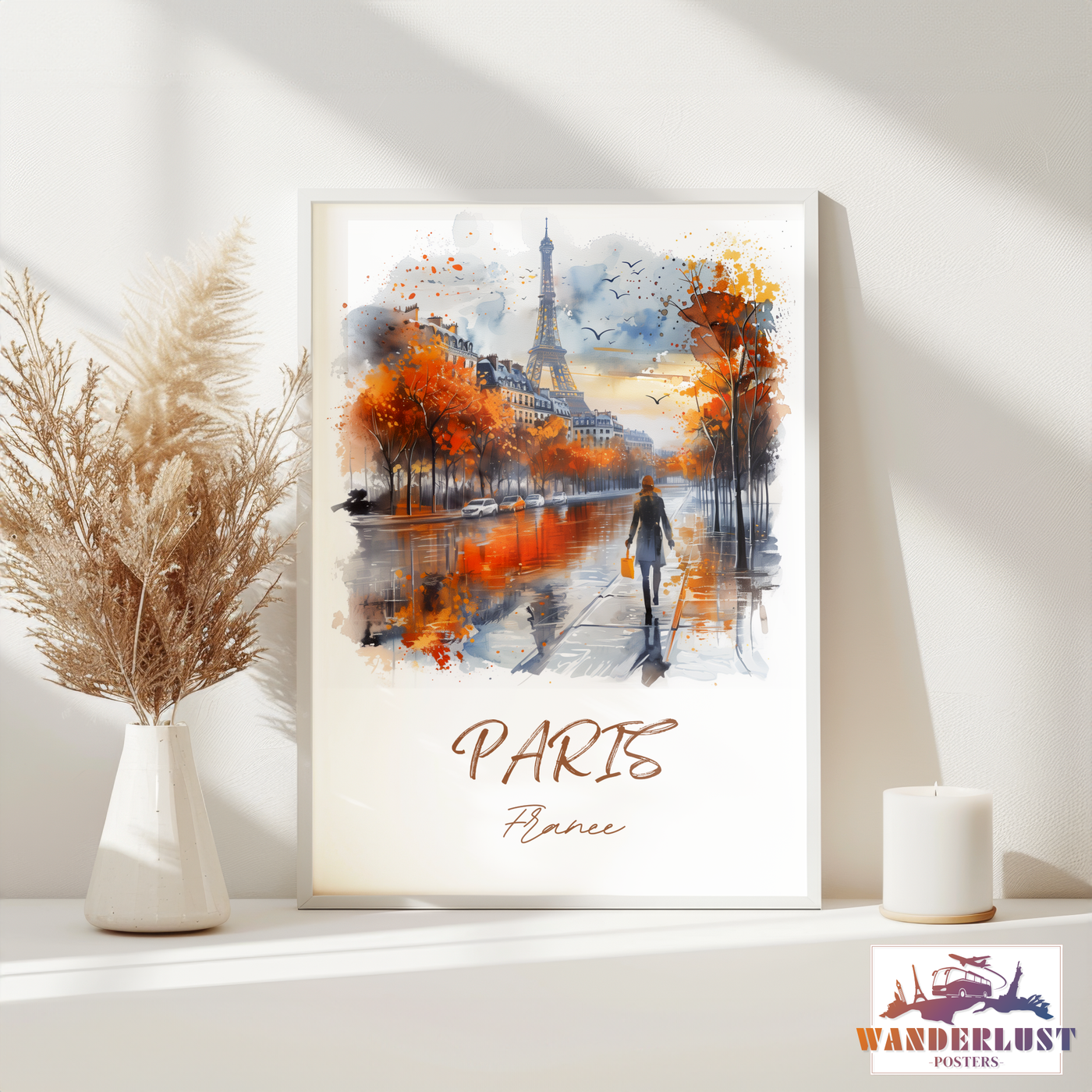 Paris in Autumn - Strolls by the Seine - Travel Poster