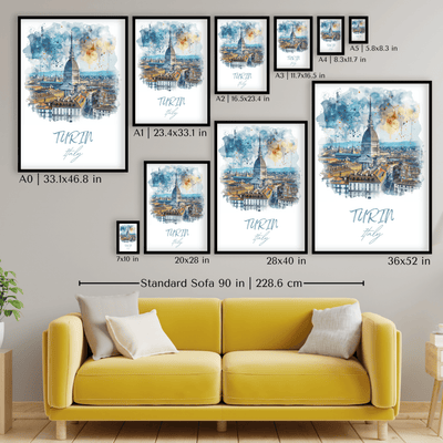 Turin Italy Skyline - An Italian Masterpiece - Travel Destinations Poster