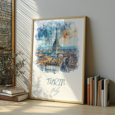 Turin Italy Skyline - An Italian Masterpiece - Travel Destinations Poster