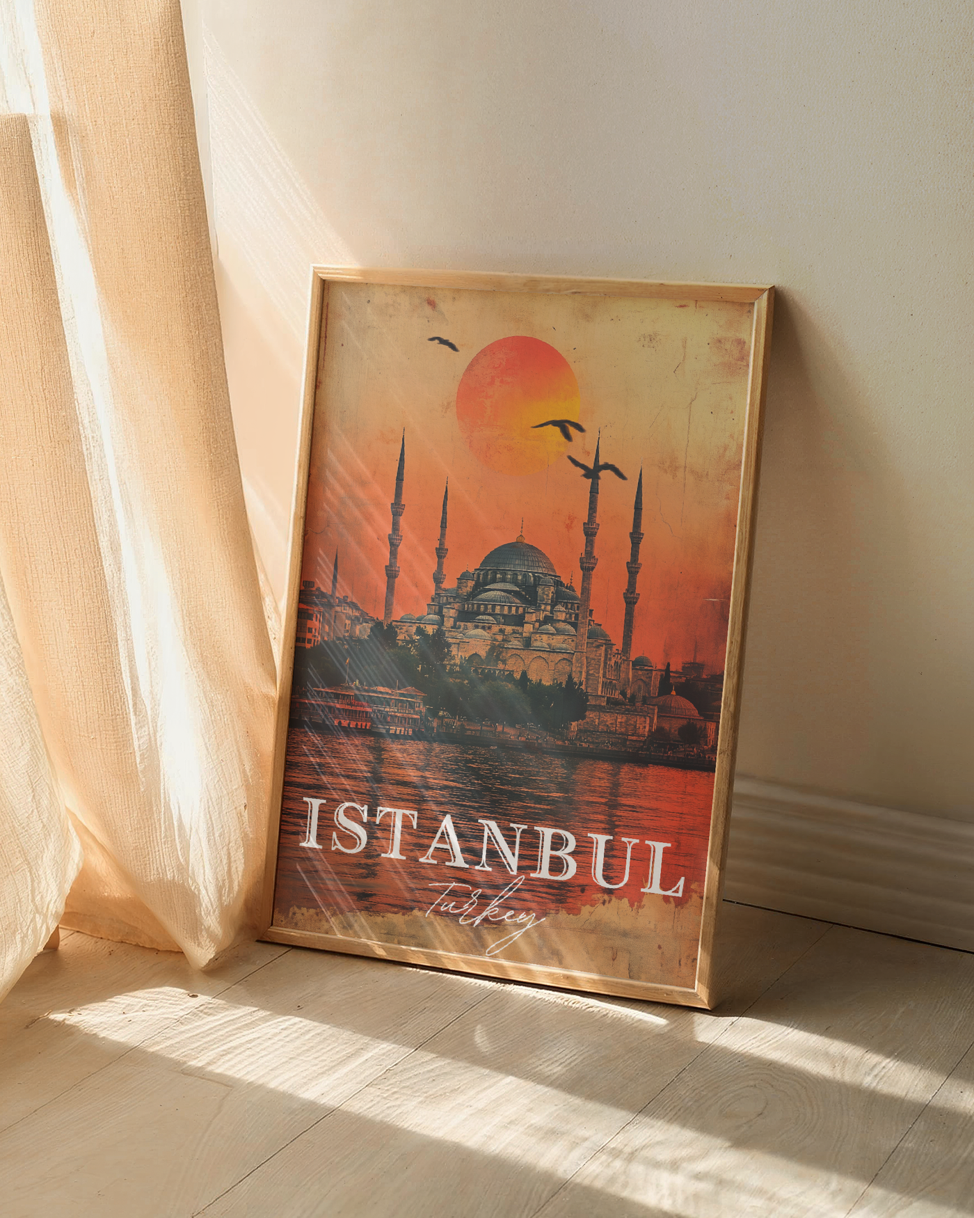 Wood-Frame-Poster-Vintage-travel-art