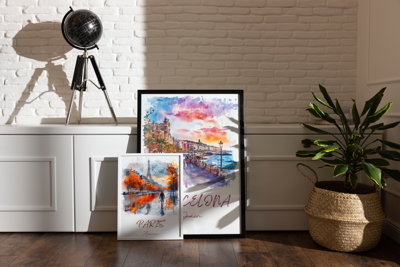 Watercolor premium destination based art posters